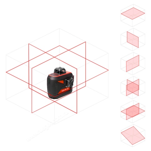RGK PR-3R + штатив - лазерный уровень 3d с красным лучом фото 4