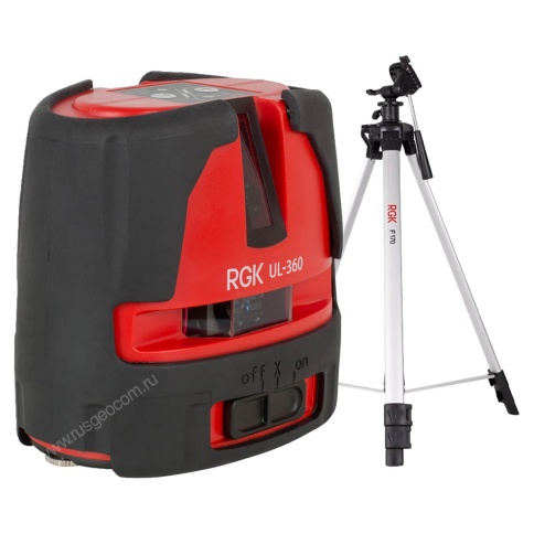 RGK UL-360 + штатив - лазерный уровень с красным лучом фото 1