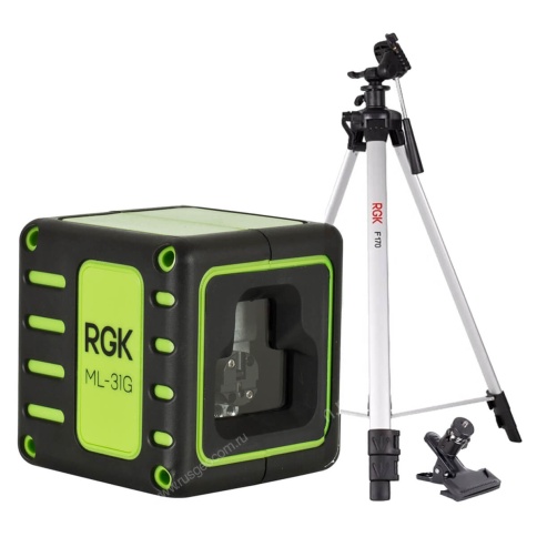 RGK ML-31G + штатив, кронштейн - лазерный уровень с зеленым лучом фото 1