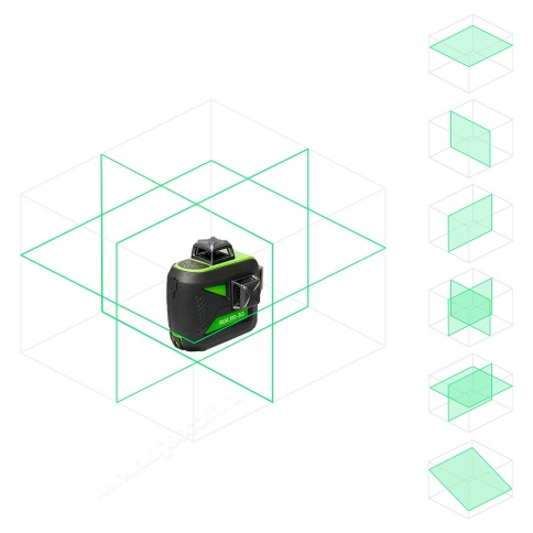RGK PR-3G + штатив - лазерный уровень 3d с зеленым лучом фото 4